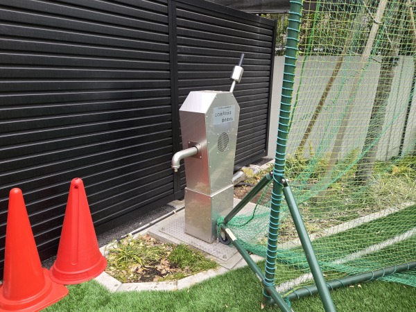 トイレの排水には災害対策井戸の水を使います　こちらの水は飲めません